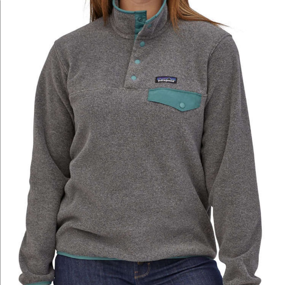 Patagonia Lightweight Synchilla Snap-T Fleece Pullover Nickel/Regen Green - Picture 9 of 9